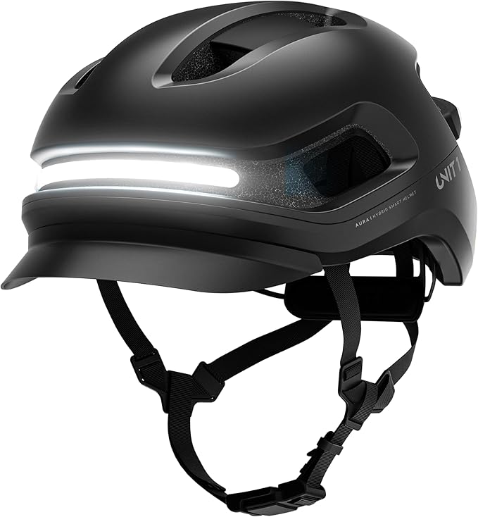 AURA Smart E-Bike Helmet with MIPS Safety, NTA-8776 Certified for 28mph, Integrated 500 Lumen LED Lights, Crash Detection, Turn Signals and Automatic Brake Light