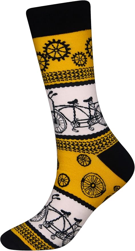 Cansok Men's 2/4 Packs Fun Crazy Novelty Dress Crew Socks