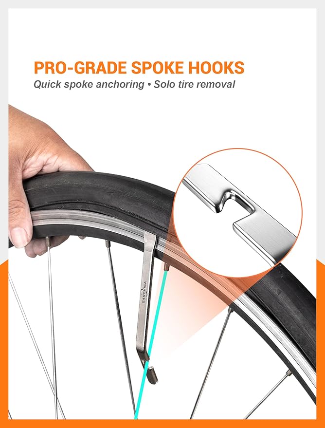 Bike Tire Levers| Ultra Strong Tire Levers & Stainless Steel Tire Spoons, Bike Tire Removal Tool for Road or Mountain Bike Tires, Must Have Bike Tire Tool in Bike Tire Repair Kit