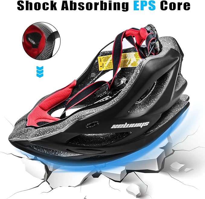 Bike Helmet Men Women, Shinmax Bicycle Helmet with Rear Light and Detachable Visor