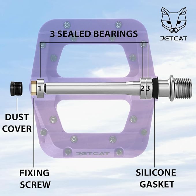Mountain Bike Pedals Flat - MTB Pedals Flat, Bicycle Pedals for BMX/MTN/Road/Gravel/EBike, BMX Pedals, Platform Pedals, Adults & Kids Bike Replacement Upgrades Parts 9/16