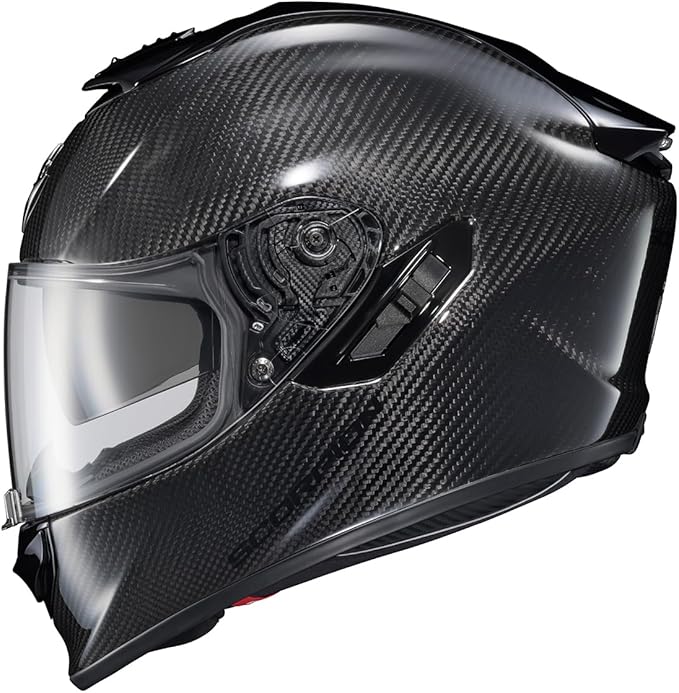 ScorpionEXO ST1400 EVO Carbon Fiber Full Face Sport Touring Street Motorcycle Helmet - Bluetooth Ready Speaker Pockets DOT ECE Solid (Gloss Black - Small)