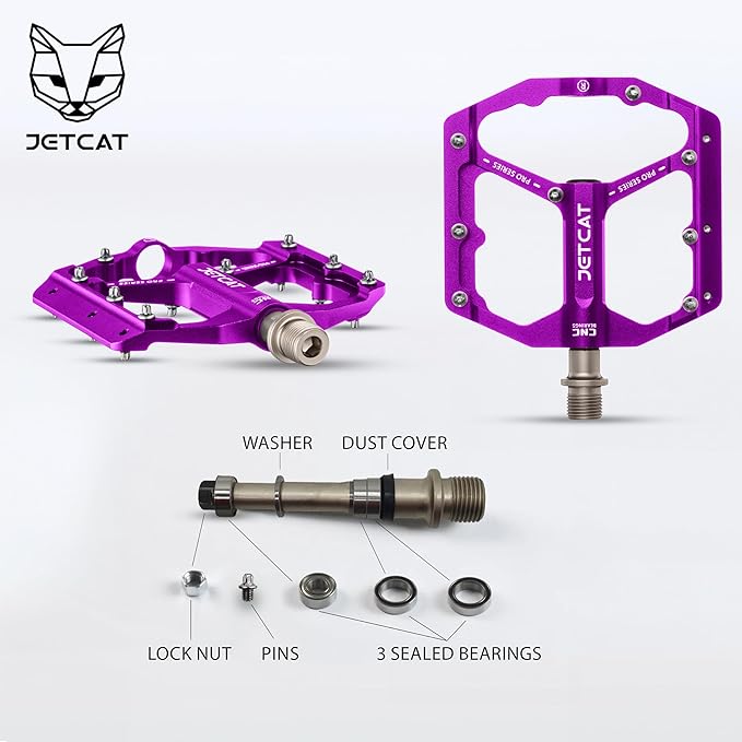 Mountain Bike Pedals Flat - MTB Pedals Flat, Bicycle Pedals, Road Bike Pedals, BMX Pedals, for BMX MTN Road Gravel EBike, Specialized Parts, Adults, Aluminum Metal Stamp 9/16"
