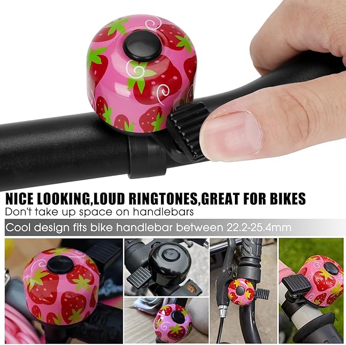 Kid Bike Bell - Bicycle Bell for Kids Boys Girls Adults | 120db Classic Mini Loud Bike Ring - Cool Bike Bell Design with Crisp Clear Sound for MTB,BMX,City Bike,Scooter -Kid Bike Accessories