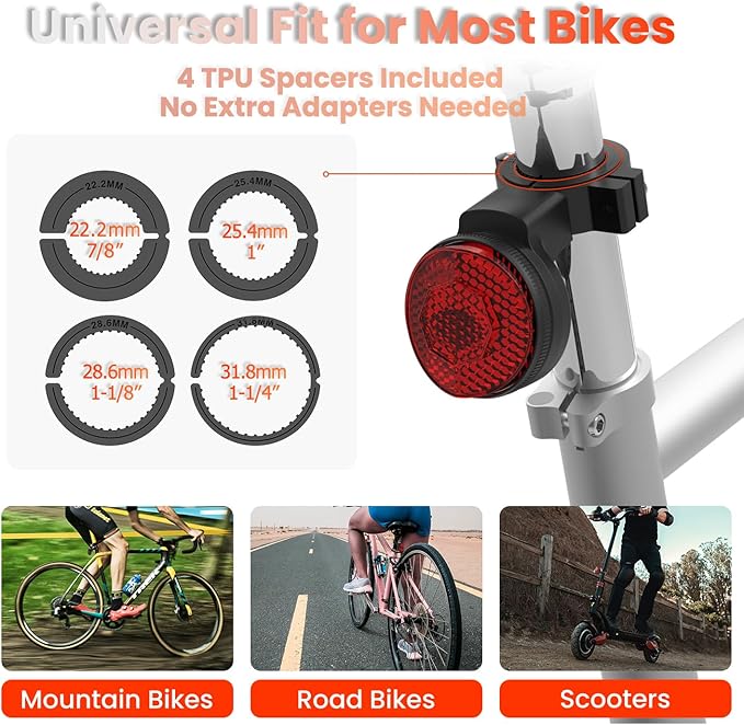 Hidden Bike GPS Tracker Mount – Compatible with Apple AirTag & Garmin Varia, Anti-Theft Reflector Seatpost Holder for Mountain, Road, Electric Bikes