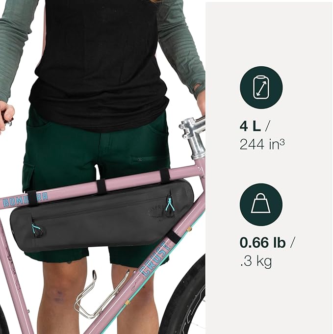 Osprey Escapist Biking Frame Bag for Men and Women, Black, Medium