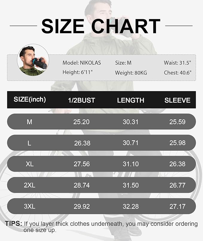 GEEK LIGHTING Rain Jacket Men Lightweight Waterproof Jackets Packable Windbreaker Hooded Raincoat for Golf Cycling Outdoor