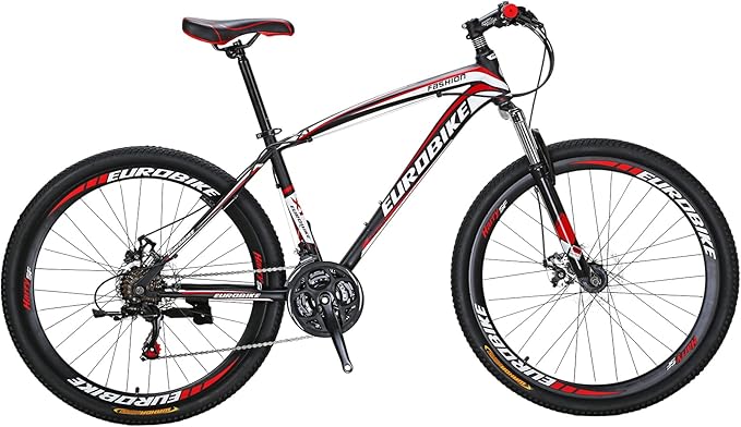 EUROBIKE Mountain Bike,21 Speed with Suspension Fork, 27.5 inch Hardtail Mountain Bike for Youth/Men Womens Bike Disc Brakes Bicycle for Adults…