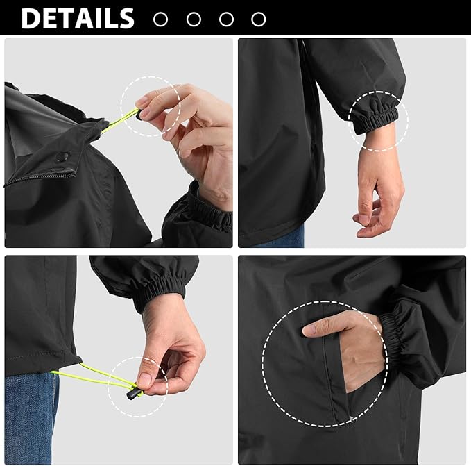 LAMA Women's Rain Jacket Lightweight Waterproof, Windbreaker Jacket with Hood Sun Protection, Packable Raincoat with Pocket