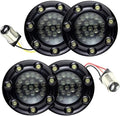 Eagle Lights 2 Inch Infinity Beam Front and Rear LED Turn Signal Kit w/Running LED Light Ring Covers for Harley Davidson Motorcycles - Black / 1157 Front / 1157 Rear