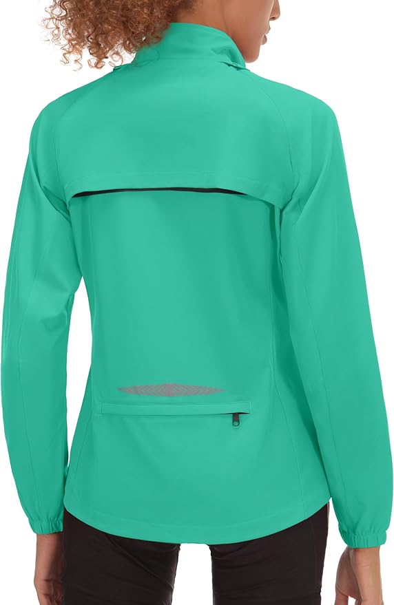 Little Donkey Andy Women's Lightweight Waterproof Cycling Jacket with Removable Sleeves for Biking Running Golf