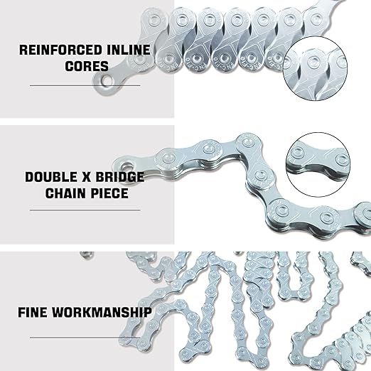 6/7/8/9/10/11/12 Speed Bike Chain – High-Strength, Durable & Smooth-Shifting for Road/Mountain Bikes (10-Speed)