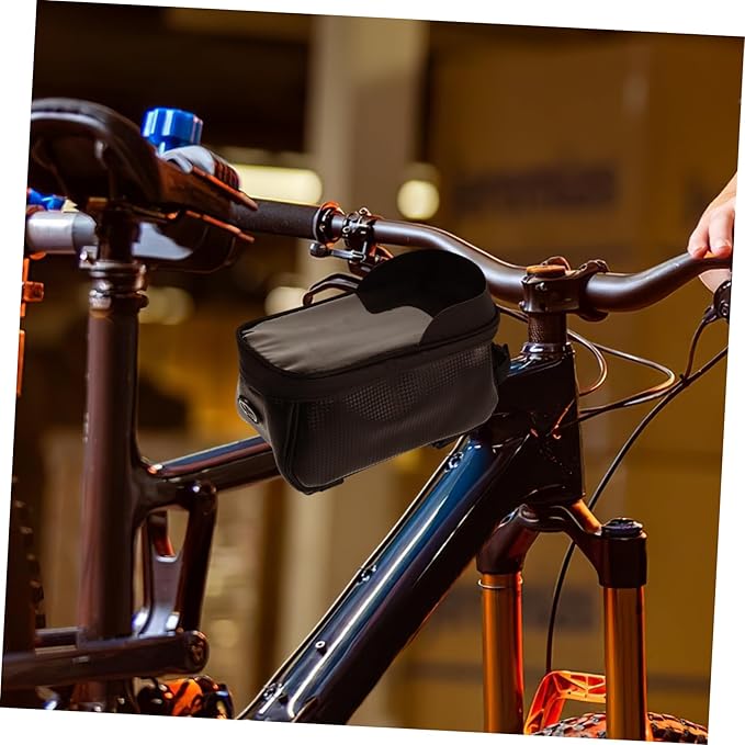 Front Frame Bag Versatile Mountain Bike Top Tube Storage Pouch for Phone and Essentials Rainproof Design for Outdoor Cycling Adventures