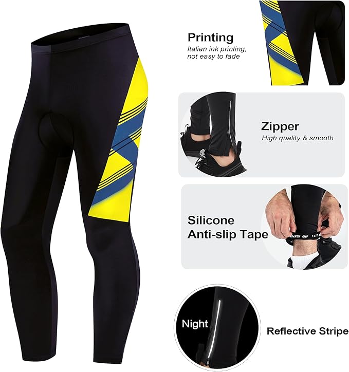 sponeed Cycling Clothes for Men Long Sleeve Mountain Bike Road Bicycle Shirt Jerseys Padded Pants Biking Outfits