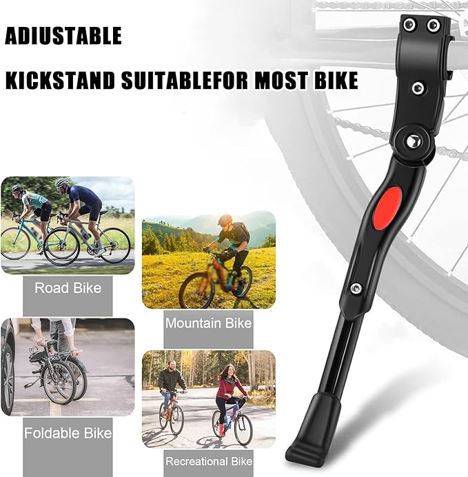 Bike Kickstand for Specialized Turbo Tero Turbo Vado Turbo Vado SL Venge Vita, Aluminum Adjustable Kickstand Foot Side Stand Suppor Rear Side Bicycle Stand with Non-Slip Rubber Foot,C