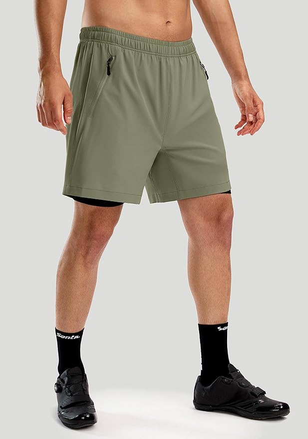 Bikewa Men's Mountain Bike Shorts 3D Padded Loose-fit Riding Biking Cycling Bicycle Biker Shorts for Men Zipper Pockets