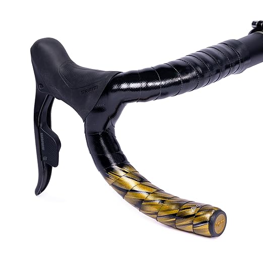 GUEE SL Speed Road Bike Handlebar Tape – Premium PU Leather, Microtex Structure, Shock-Absorbing Foam, Ultra-Light 30g, Anti-Slip Racing Grip (2 Rolls, Wild Gold)