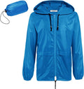 COOFANDY Mens Packable Rain Jacket Lightweight Waterproof Raincoat with Hood Outdoor Rain Gear Travel Hiking Cycling
