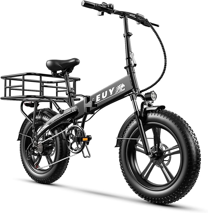 Folding Electric Bike for Adults and Seniors, 1000W Motor 48V 20AH Battery 30MPH 80 Miles, 20" Fat Tire All Terrain Ebike, 7-Speed Commuter E Bike, Step-Thru Electric Bicycle for Women and Teens