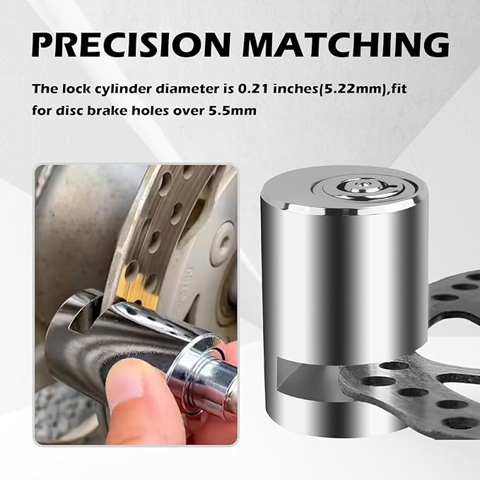 Motorcycle Locks Anti Theft,Mini-Size Motorcycle Disc Brake Lock with Keyless Locking,Upgraded Motorcycles Wheel Lock Suitable for Most Bicycles Electric Bikes Motorcycles