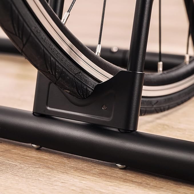 CyclingDeal Bike Rack Floor Parking Bike Stand for up to 6 Bicycles | Indoor, Home & Garage Storage Rack | Stable & Secure Bicycle Stand w/ Tire Grooves Up to 29", Holding Plates & Custom Spacing