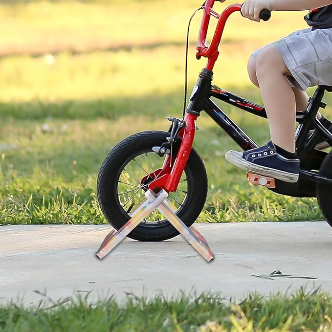 SHIDOW PVC Bike Stand for Indoor and Children's Bicycle Display, Floor Rack for Balance Bike Storage (Rainbow)