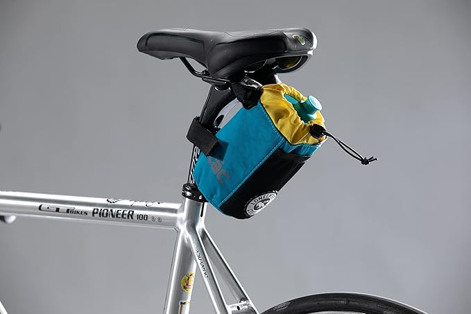 ULAC NEO PORTER C-HOLD Bike Feed Bag for Top Tube, Handlebar, Stem and Saddles (Aqua-Yellow, Small)