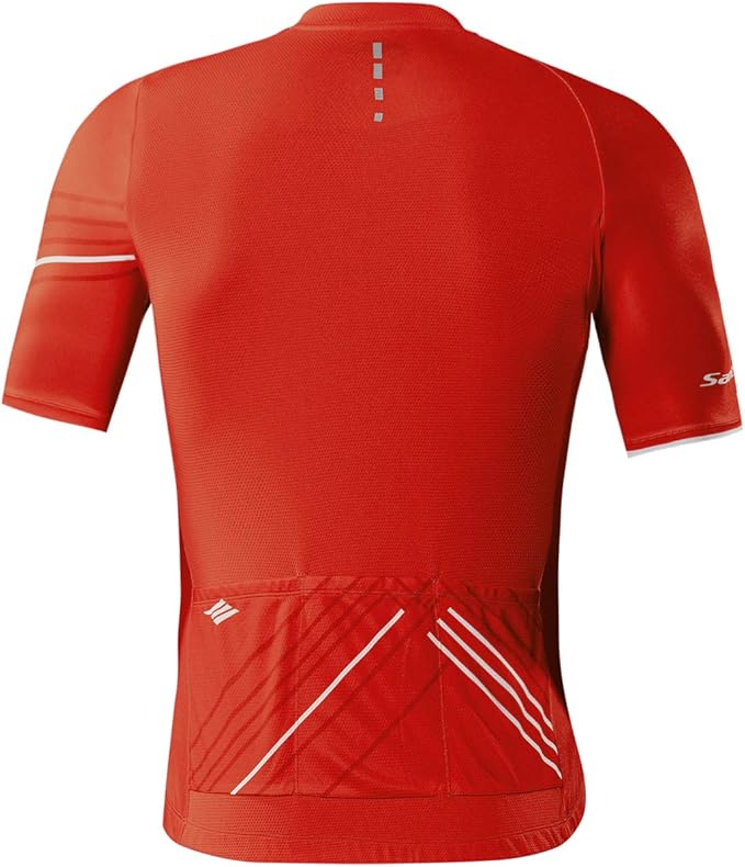 Santic Men’s Cycling Jersey Short Sleeve Bike Shirts for Men Bicycle Jacket with Pockets Breathable & Quick Dry Yorkson