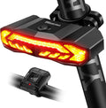 WSDCAM Smart Bike Light with Turn Signals, Brake Light, and Alarm Horn - Auto ON/Off Rechargeable Waterproof Rear Bicycle Tail Light with Remote