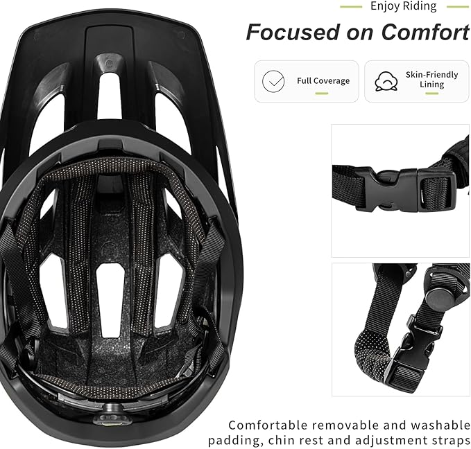 BATFOX Bike Helmet,Mountain Bike Helmet Helmets for Men Women Adults Youth