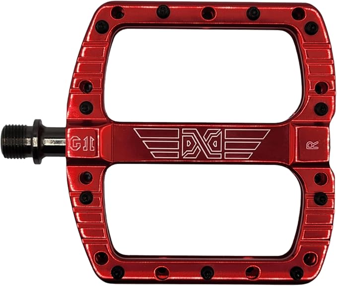 PDX G11 Mountain Bike Pedal MTB Pedal Large Concave Platform Machined Aluminum Polished Bicycle Non-Slip Pedals 9/16 Chromoly Spindle Smooth Ball Bearings