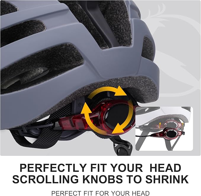 Lumdeer RC1 Bike Helmet for Adults - Superior 24 Airflow Road Cycling Bicycle Helmet Lightweight, USB Rechargeable Light, Ajustable Dial &Strap, Magnetic Goggles or Visor