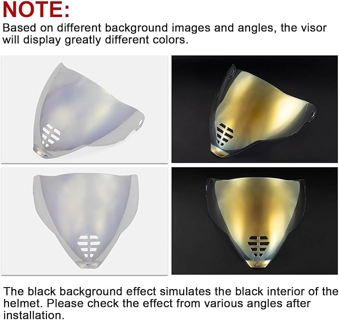 PSLER IC-06 visor- Icon Airflite Face Shield Motorcycle Helmet Visor Accessories Replacement for Icon Airflite IC-06，Transparent Gold