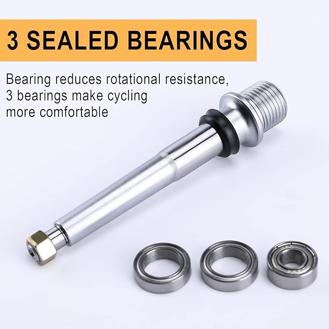 Road/Mountain Bike Pedals - 3 Bearings 9/16” Aluminum Alloy Bicycle Pedals - Mountain Bike Pedal with Removable Anti-Skid Nails