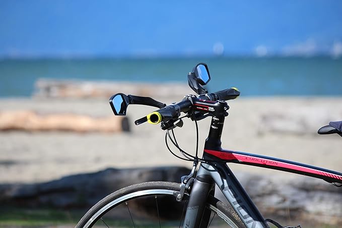 Hafny New Handlebar Bike Mirror, HD Blast-Resistant, Safe Crystal Clear Glass Mirror, Adjustable Rotatable Bike Mirror, Rearview Mirror,HF-MR095