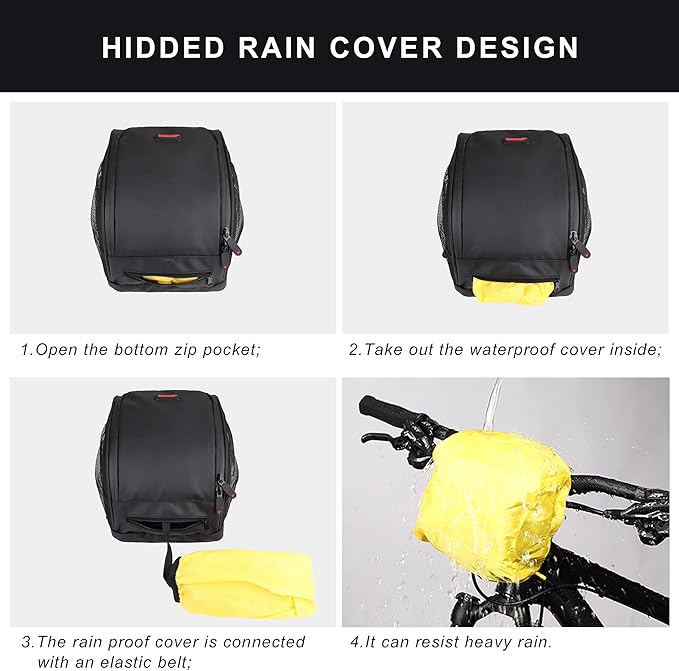 Rhinowalk Bike Handlebar Bag Bike Front Bag Road Bike Bag Bike Frame Bag Bike Basket Bag Bicycle Bag Professional Cycling Accessories-L