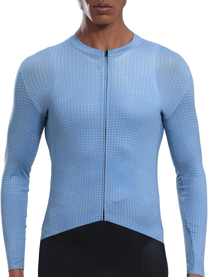 YKYWBIKE Cycling Jersey Men Long Sleeves Bike Jersey with Pockets Breathable MTB Biker Shirts Biking Shirts for Men Cycling