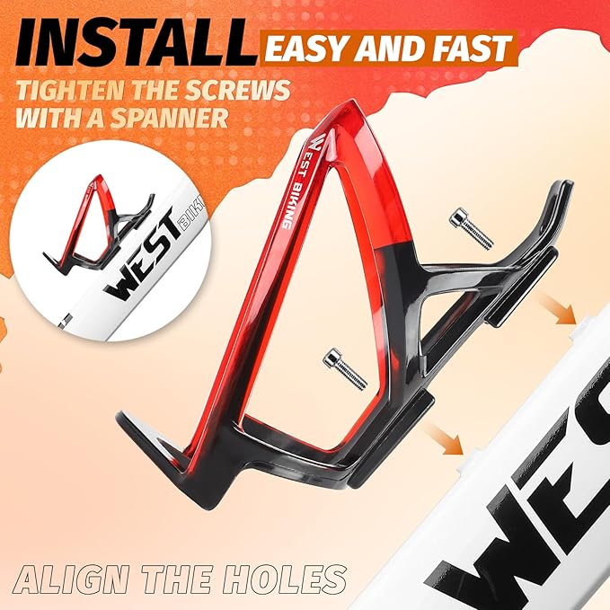 Bike Water Bottle Cage, Durable Ultralight Plastic Water Drink Holder Rack, Lightweight PC Water Bottle Holder for Bicycle, Cycling Bottle Holder Cages for MTB, Road Bike, Mountain Bikes (B)