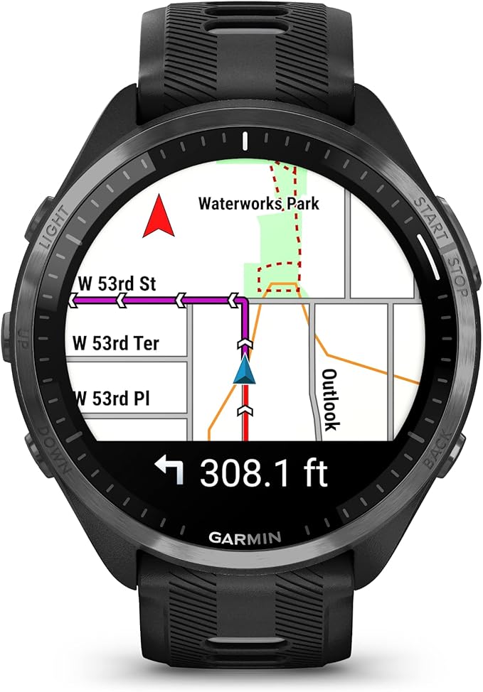 Garmin Forerunner 965 Advanced GPS Multisport Touchscreen Smartwatch, Black | Heart Rate Monitor, Training Stats, On-Device Workouts, Up to 13 Day Battery Life with Signature Series Power Bundle