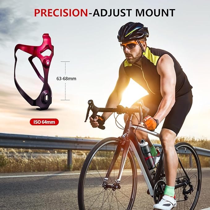 Bike Water Bottle Holder Bicycle Cage for Mountain Road MTB Gravel Adult Bikes Cycling Universal Carrier Rack 1 Pack Aluminum Alloy Ultralight Kettle Drink Accessories Red
