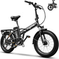 1000W Folding Electric Bike,48V 20AH Removable Battery E Bike,30+MPH,80 Miles Max Range Electric Bike for Adults,20" Fat Tire Foldable ebike,Adult Electric Bicycle for Commute Beach Snow