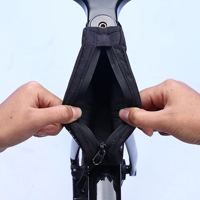 Bike Frame Bag, 0.3L Compact Triangle Reflective Rainproof Mountain Bike Bag, Top Tube Storage Pouch with WaterResilience Fabric for Road Mountain Commuter Cycling Accessories