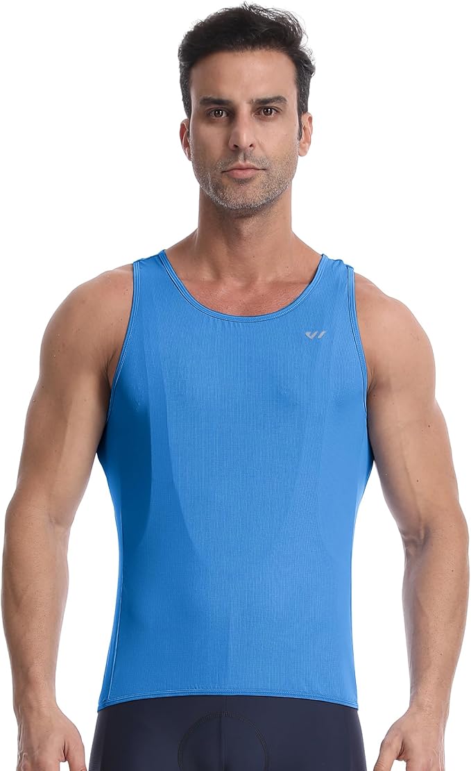 Lo.gas Sleeveless Cycling Jersey Men, Biking Base Layer Breathable and Lightweight with Back Pocket Sports Vest