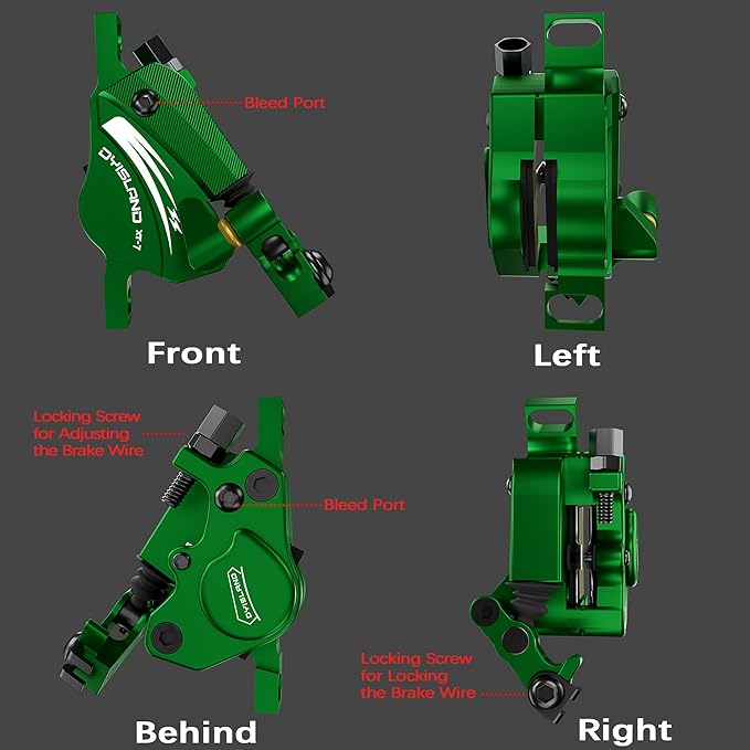 XT-7 Hydraulic Disc Brakes Calipers,Line Pulling/Cable Actuated Front & Rear Brake Calipers for MTB/Mountain Bike/E-Bike.