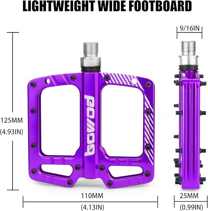 Bike Pedals 9/16" Lightweight Non-Slip Bicycle Platform Pedals - Fits Most Adult Bikes & Mountain Bikes &MTB, Road Bikes and Slip-Resistant Design