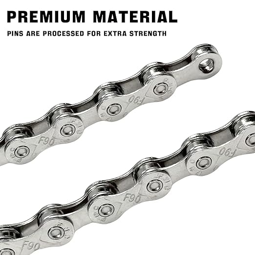 VERKSTAD 9 Speed Bike Chain, Bike Chain 1/2" x 11/128" 116 Links for Road Bike Mountain Bike Racing Cycling