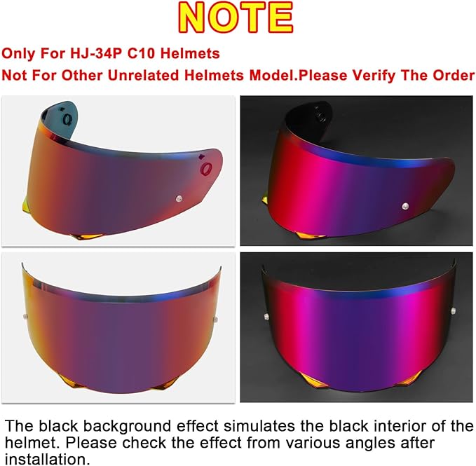 PSLER i90 Visor - HJ-33 Helmet Tinted Visor i90 Face Shield Motorcycle Helmet Visor for i90 HJ-33,Blue Purplish Red