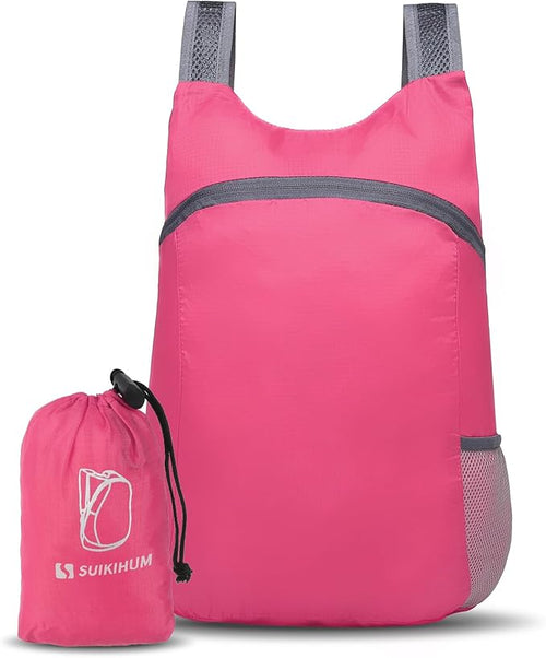 20L Ultra Hiking-Daypack Lightweight Foldable Travel Packable Backpack for Camping Cycling Outdoor,rose Red