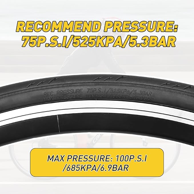 WEEROCK Two Pack 700C Road Bike Tire 700 X 25/700 X 28 Racing Bicycle Tire with 2 Pack Inner Tubes 45mm Presta Valve, Replace Bike Tyres, Black