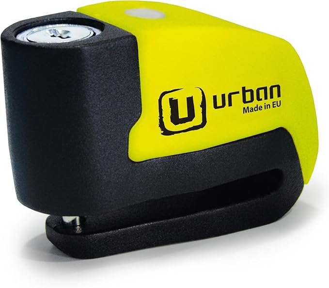URBAN UR6 Hi-Tech Motorcycle Disc Lock with Smart Alarm | Best Value | 120dB, LED, Warning, A+ Sensitivity, Truly Waterproof, Long-Life CR2 Battery, Carried Locked, Bike Anti Theft Wheel Brake Locks